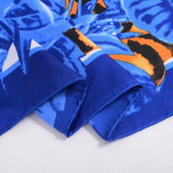 Anyyou Fashion Premium Satin Square Scarf – Romantic Floral Blue Silk-Feel Neckwrap for Women