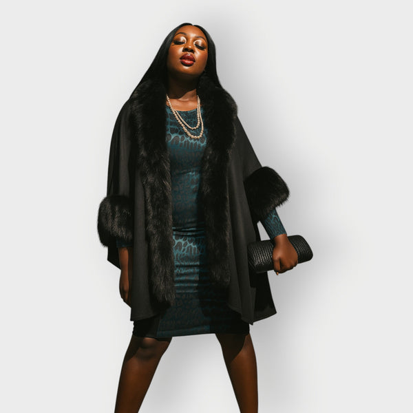 Sierra Forest Night Leopard Brocade Jacquard Dress Made to Order