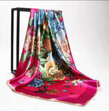Anyyou Fashion Premium Satin Square Scarf – Peony Pink Silk-Feel Neckwrap for Women