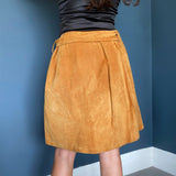 Unbranded Mini Wrap Skirt - Medium Brown Suede