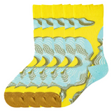 Anyfootwear 5 Pairs Size 5-9 Unisex Long Socks Cartoon Yellow Abstract Nature Print Design Warm Winter Socks Comfortable Casual Foot Accessories
