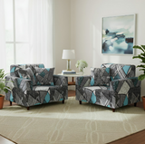 Anyseat 1-Seater Sofa Cover – Dark Grey Geometric Style Slipcover for Living Room Chair Protection