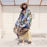 Anyyou 100% Mulberry Silk Navy Blue Scarf Women Luxury Long Shawl – Beach Wear, Swimwear Cover Up, Pashmina Face Shield Foulard Fashion Accessory