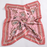 Anyyou Fashion Premium Satin Square Scarf – Elegant Pink Silk-Feel Neckwrap for Women