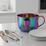 Anygleam Rainbow Stainless Steel Separator Pot 1000ML – Golden Oil Filter Bowl for Soup, Gravy, Water & Fat Removal Kitchen Tool