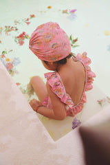 Sustainable girl's turban - Bohemian Strawberry