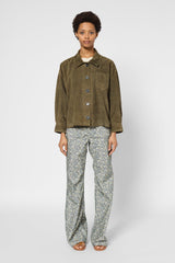 Leather Garment Dby06b001 Khaki-Green