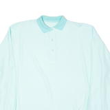 Mens Polo Shirt Green Long Sleeve 2XL