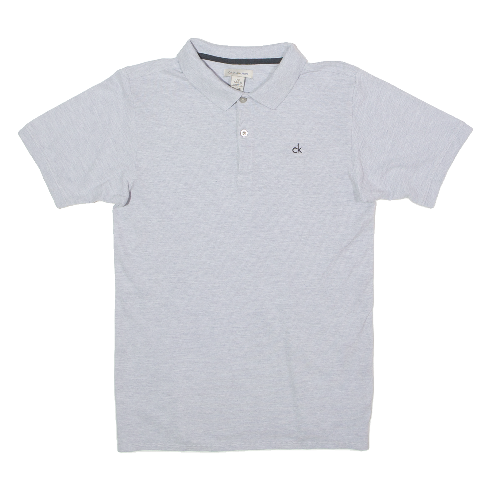 CALVIN KLEIN JEANS Womens Polo Shirt Grey L