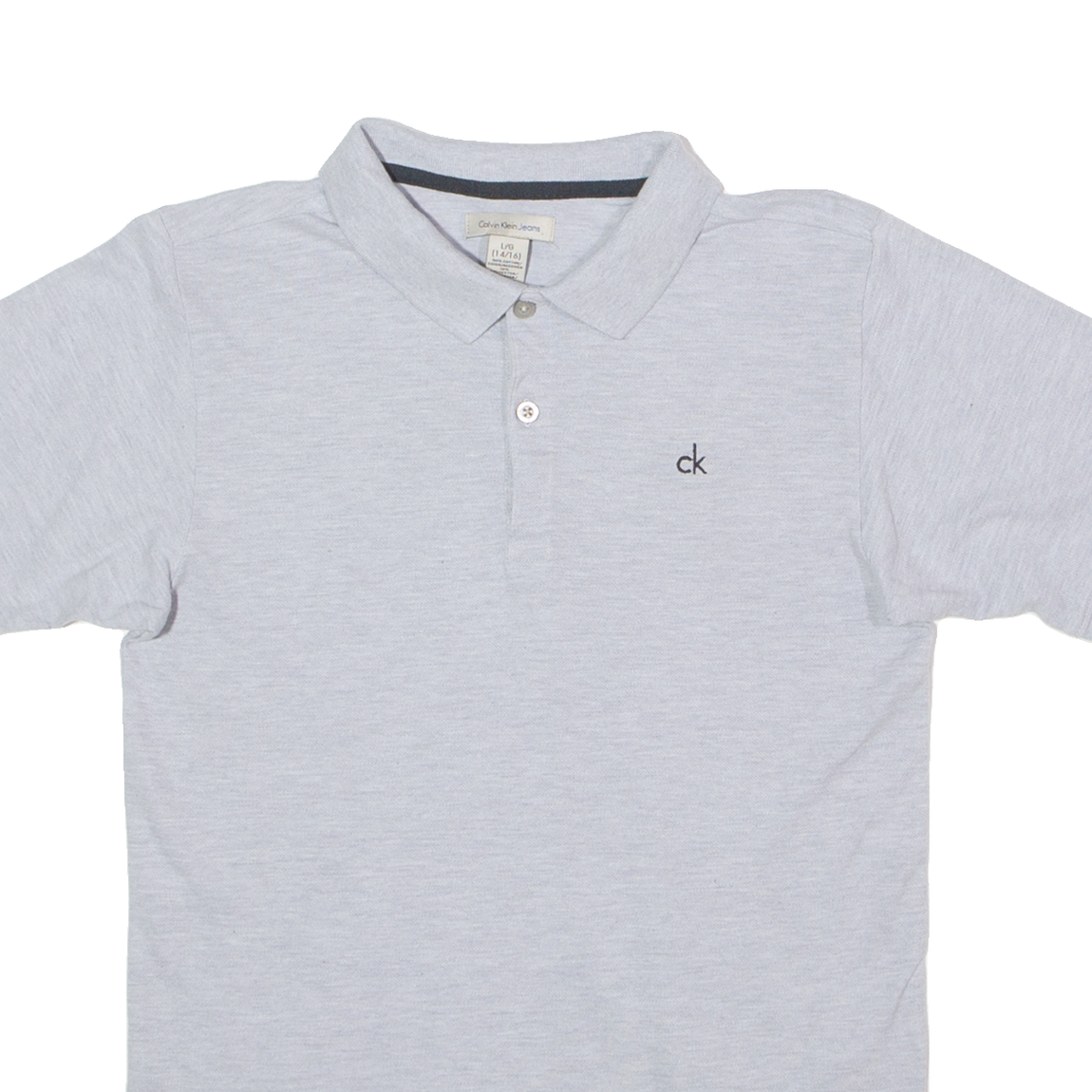 CALVIN KLEIN JEANS Womens Polo Shirt Grey L