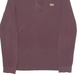 LACOSTE Mens Polo Shirt Maroon Long Sleeve XS