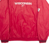 REEBOK Wisconsin Badgers Mens Pullover Jacket Red USA XL