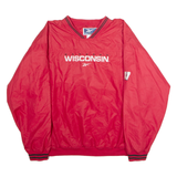 REEBOK Wisconsin Badgers Mens Pullover Jacket Red USA XL