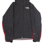 THE NORTH FACE Womens Rain Jacket Black Nylon Hooded Colourblock M