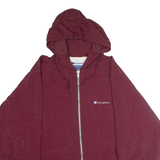 CHAMPION Mens Coat Maroon Nylon 90s Hooded XL
