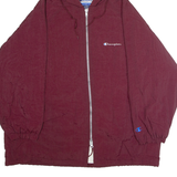 CHAMPION Mens Coat Maroon Nylon 90s Hooded XL