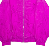 BASIC RITUALS Womens Shell Jacket Pink Nylon 80s Floral L