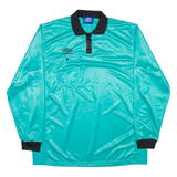 UMBRO Mens Polo Shirt Blue Long Sleeve 2XL