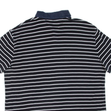 TOMMY HILFIGER Mens Polo Shirt Black Striped 2XL