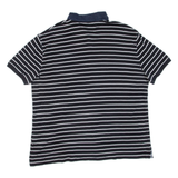 TOMMY HILFIGER Mens Polo Shirt Black Striped 2XL