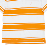NAUTICA Mens Polo Shirt Orange Striped L
