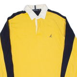NAUTICA Mens Polo Shirt Yellow Long Sleeve L