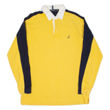 NAUTICA Mens Polo Shirt Yellow Long Sleeve L