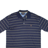TOMMY HILFIGER Mens Polo Shirt Blue Striped 2XL