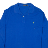POLO RALPH LAUREN Big Mens Polo Shirt Blue Long Sleeve 2XL