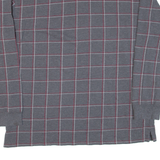 TOMMY HILFIGER Mens Polo Shirt Grey Check Long Sleeve 2XL