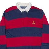 CHAPS Mens Polo Shirt Blue Striped Long Sleeve 2XL