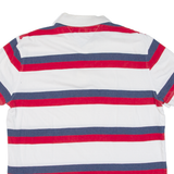 TOMMY HILFIGER Mens Polo Shirt White Striped L