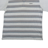 REEBOK Mens Polo Shirt Grey Striped XL