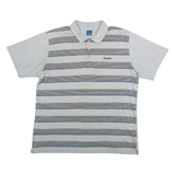 REEBOK Mens Polo Shirt Grey Striped XL