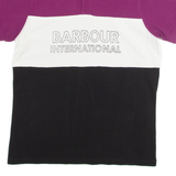 BARBOUR INTERNATIONAL Mens Polo Shirt Purple Colourblock M
