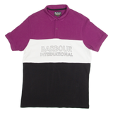 BARBOUR INTERNATIONAL Mens Polo Shirt Purple Colourblock M