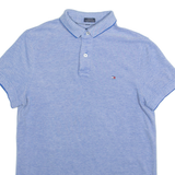 TOMMY HILFIGER Custom Fit Mens Polo Shirt Blue XS