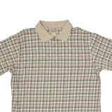 MUNSINGWEAR Golf Polo Shirt Beige Check Short Sleeve Mens L