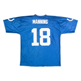 NFL Indianapolis Colts Home #18 Manning Mens Jersey Blue USA V-Neck XL