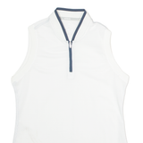 ADIDAS Golf Womens Jersey White Sleeveless 1/4 Zip M