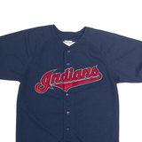 MAJESTIC Cleveland Indians #48 Hafner Mens Jersey Blue USA V-Neck S