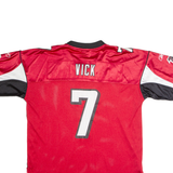 REEBOK Atlanta Falcons Home #7 Vick Mens Jersey Red USA V-Neck XL
