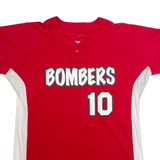 MAJESTIC Bombers #10 Papapietro Mens Jersey Red USA Button Neck XL