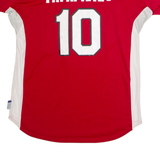 MAJESTIC Bombers #10 Papapietro Mens Jersey Red USA Button Neck XL