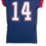 RUSSELL ATHLETIC Indians #14 American Football Mens Jersey Blue USA V-Neck M