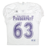 RUSSELL ATHLETIC Franklin Powderpuff Juniors #63 Cropped Mens Jersey White USA Nylon M