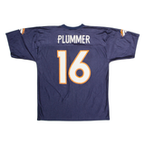 NFL Denver Broncos Alternate #16 Plummer Mens Jersey Blue USA V-Neck L