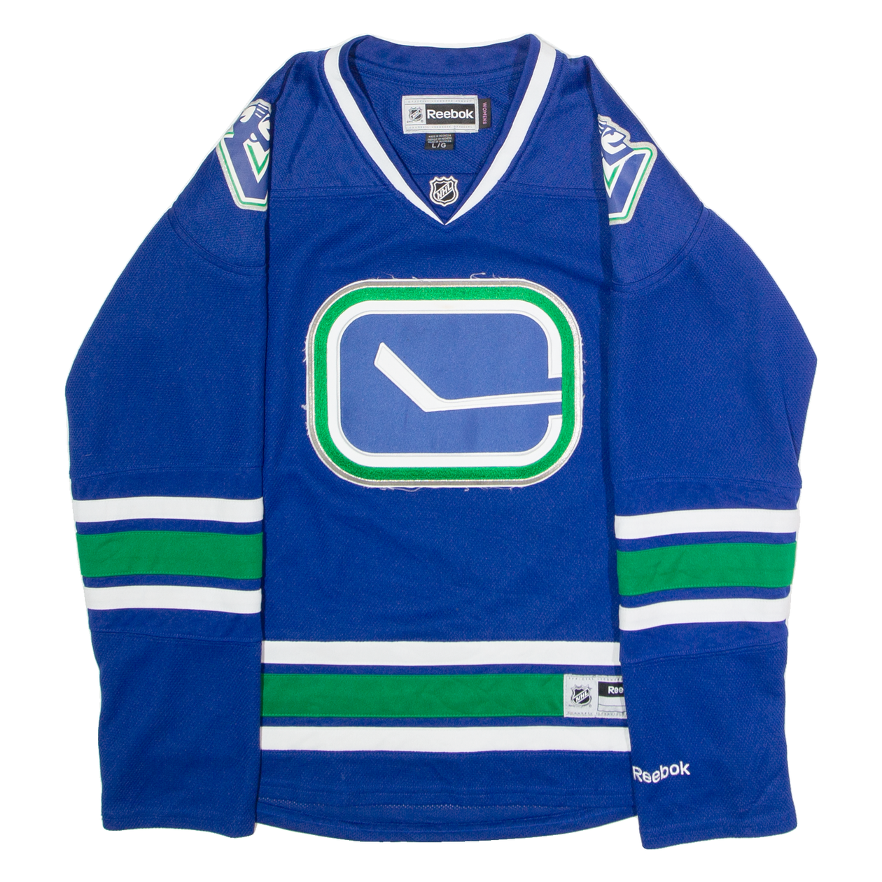 REEBOK Vancouver Canucks Home Womens Jersey Blue Long Sleeve USA V