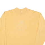 GINGER PARIS Mens T-Shirt Orange Long Sleeve Button Neck L