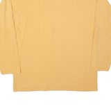 GINGER PARIS Mens T-Shirt Orange Long Sleeve Button Neck L